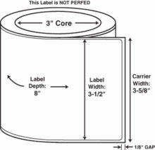 Compulabel® 620403 Thermal Transfer Labels, 3-1/2" x 8", 6 Rolls, 4,500 Labels