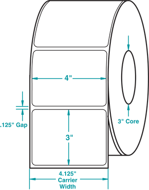 Compulabel® 620550 Thermal Transfer Labels, 4" x 3"