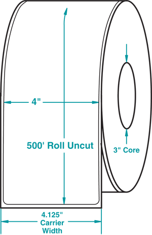 Compulabel® 630000 Thermal Transfer Labels, 4 x 500'
