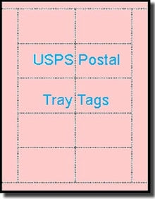 Laser or Inkjet Printable Pink or Cherry USPS Tray Tags, 67# Vellum Bristol,  250 Sheets