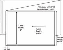 Compulabel® 670105 4 x 6-1/2 Fan Folded Thermal Transfer Labels