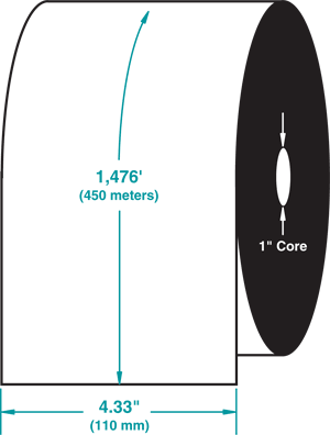 Compulabel® 710166 Thermal Transfer Ribbons 4.33" wide x 1,466 Feet Long