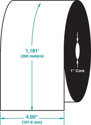 Compulabel® 710403 Thermal Transfer Ribbon for Sato® Printers, 4 inches x 1,181 feet