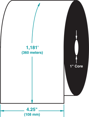 Compulabel® 710458 Thermal Ribbon, 4-1/4 inches x 1,181 Feet