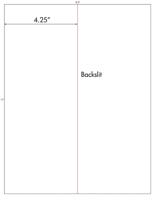 20 Sheets Blank Full Sheet Laser and Inkjet Printable Label with ONE VERTICAL SLIT in liner use Avery® 5165