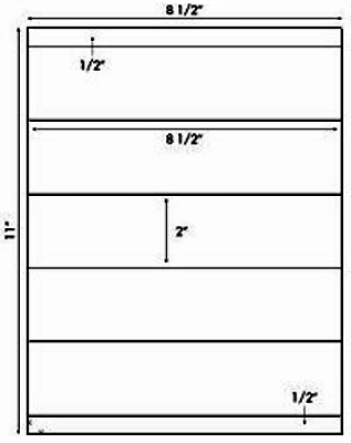 100 Large Inkjet ONLY Photo Glossy Labels, 8.5 x 2, with 5 Labels per Sheet, 20 Sheets