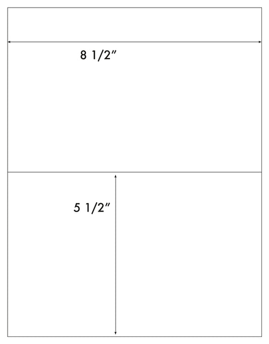 200 White Vinyl Waterproof Outdoor Use Labels 8-1/2" x 5-1/2" 100 Sheets 2 Labels Per Sheet