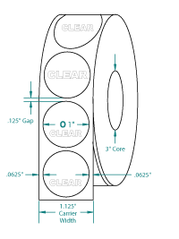 Compulabel® 910473 Wafer Tab Seals, 1 inch Diameter, Translucent, Not Perfed, 20,000 per Roll, 100,000 / Case