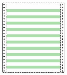 9.5 x 11, 1 Part Green Bar, 1/2" Perfs