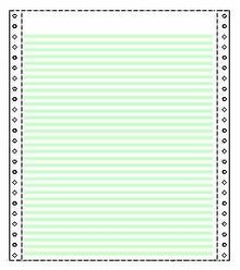 9.5 x 11, 1 Part, 1/6" Green Bar, 1/2" Perfs