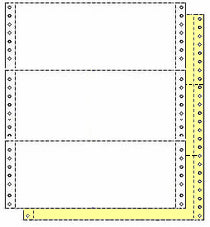 4,800 Sets 9-1/2" x 3-2/3" Carbonless 2 Part Continuous Computer Paper, 1/2" Perforation Right & Left, White/Canary