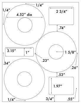 300 Neato® CLP-192301 Compatible 3 per Sheet CD, DVD for Laser and Inkjet, Labels, 100 Sheets