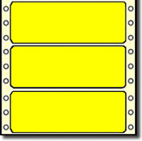 Compulabel® 161403 - 3-1/2 x 15/16 Fluorescent Neon Yellow Continuous Form Pin Feed Labels, 5,000 Labels per Box