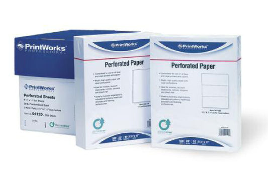Printworks Professional 04177 Triple Perfed Business Paper, 24# Legal Size 8.5" x 14" One Ream of 500 Sheets for Laser and Inkjet Printers