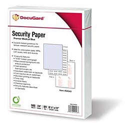 DocuGard® Advanced Security Paper Paris 04545 with Blue Background and Void Pantograph
