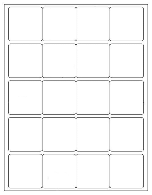 2,000 SQUARE White 2" X 2"  Laser and Inkjet Printable Labels, 20 Stickers per Sheet - 100 Sheets