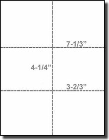 6 up or 6 section 8.5 x 11 Perfed Business Paper, 24# Heavy Weight White Laser - Inkjet Bond, PrintWorks Professional, Paris Business Forms
