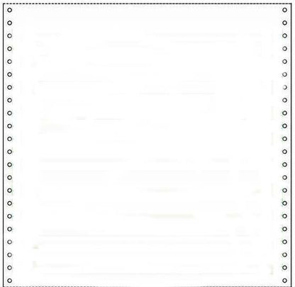 2,700 Sheets 10-5/8" x 11 One Part - One Ply Blank 20#, NO SIDE PERFORATIONS, Continuous Stock Computer Paper