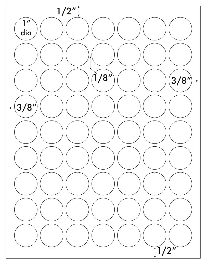 1,260 Labels, 1 inch diameter Round Brown Kraft Circles, 20 sheets with 63 Labels per Sheet, for Laser and Inkjet