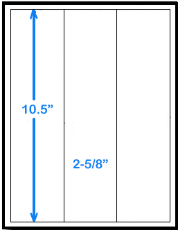 20 Sheets White Matte 2-5/8 x 10-1/2 Labels, 3 Per Sheet