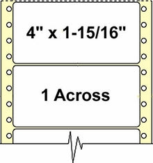 5,000 Compulabel® 111407 White Pin Feed 4 x 1-15/16 inches Continuous Shipping Labels P1-3140 Same size as Avery® 4022, Uline® S-5486 Template