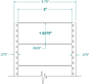 5,000 Compulabel® 111453 Continuous form Dot Matrix Shipping Labels , 5 x 1-15/16 One Across, Uline® 5487 Template