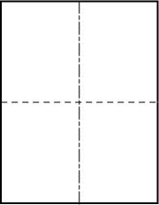 Scored Vertically to Fold - Perfed Horizontally