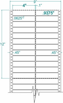Compulabel® 120205 Two Across Pin Feed Dot Matrix Label 4 x 15/16, 10M Labels