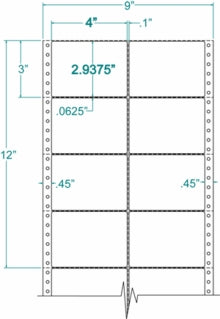 Compulabel® 120508, 2,500 Continuous Form Labels, 4 x 2-15/16, 2 Across