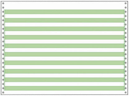 One Part 15# Green Bar, No Margin Perfs