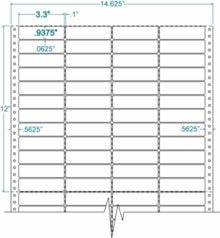 Compulabel® 140354 Continuous Pinfeed Labels, 3.3 x 15/16 inches, Four Across