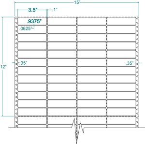 Compulabel® 140455 Continuous Labels, 20,000 Labels, 4 Across, 3.2  x  0.90 inches