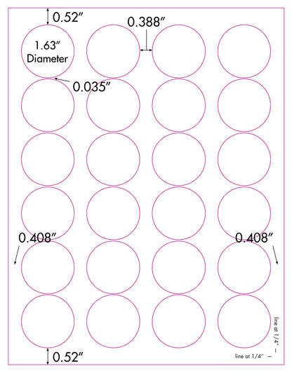 2,400 Brown Kraft Labels, 1-5/8 Diameter, Round, 100 Sheets use Avery® 5193, 5293 Template
