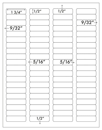 1,600 White Laser ONLY Glossy Return Address Labels, 1-3/4" x 1/2", 80 per Sheet, 20 Sheets use Avery® 5167 Template