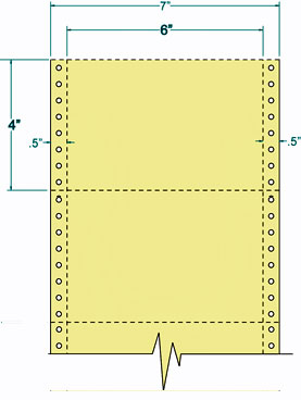 4,000 Compulabel® 210958 Pastel Yellow Continuous Pin Feed Post Cards, 6 x 4 with 7 inch wide Carrier