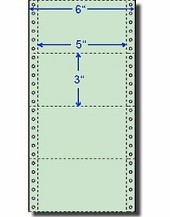 4,000 Compulabel® 210306 Green, 1 Across, Continuous Pin Feed Index Cards, 5 x 3 for Impact or Dot Matrix Printers