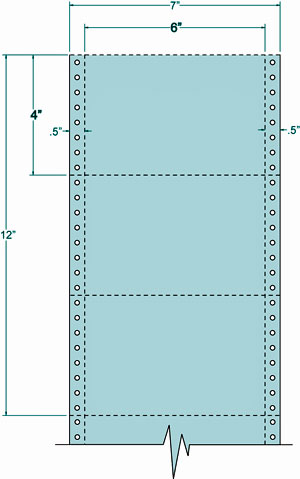 Continuous, Pin Feed Index Cards, Light Blue, 6 x 4", use as Post Cards, File Cards, Large Index Cards