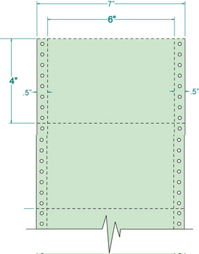 4,000 Compulabel® 211004 Pastel Green Continuous Pin Feed Post Cards, 6 x 4 with 7 inch wide Carrier