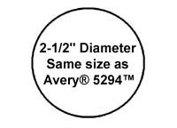 1,200 White 2-1/2" Diameter Round Laser ONLY Glossy Labels, 100 Sheets use Avery® 5294 Template