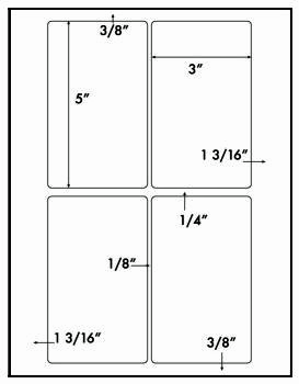 80 Labels 3 x 5, Laser or Inkjet White Matte Label Paper, 4 Labels per Sheet, 20 Sheets