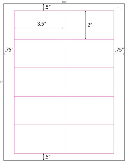 1,000 Compulabel® 311455 Compatible Business Card or Name Tag Size Label, 3-1/2 x 2, 100 Sheets