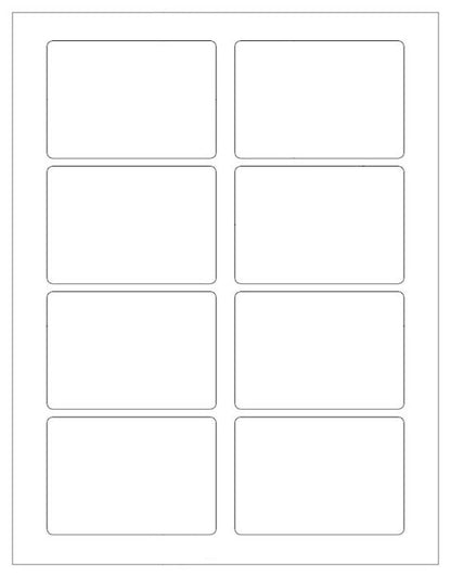 800 Name Badge Labels, 3.375 x 2.33 White Matte Permanent Adhesive, 100 Sheets
