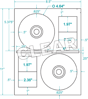 200 Compulabel® 375063 Photo Clear Inkjet Printable CD / DVD Labels, 100 Sheets Stomper®  Pro Format