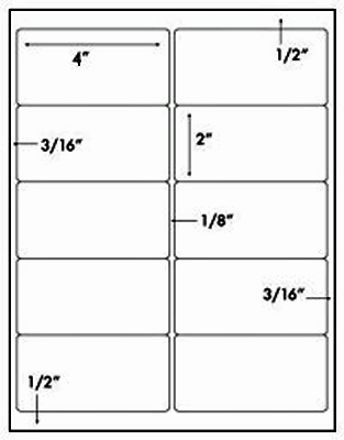 200 Fluorescent Neon Orange Laser Only Labels, 4 x 2, 20 Sheets, 10 per Sheet use Avery® 5163 Template