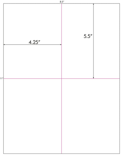 400 White Matte Labels 4-1/4" x 5-1/2" 4 Labels Per Sheet 100 Sheets