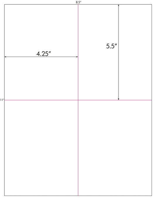 400 Laser ONLY Durable Vinyl White Labels, 4-1/4 x 5-1/2 WaterProof and WeatherProof Quarter Sheet or Quarter Page  100 Sheets