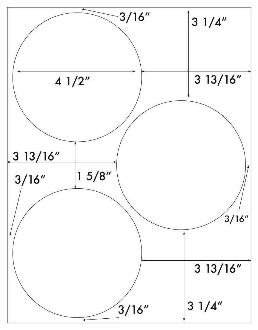 300 White Matte Printable 4.5" Round Labels by Label Outfitters® - 100 Sheets 3 Labels Per Sheet