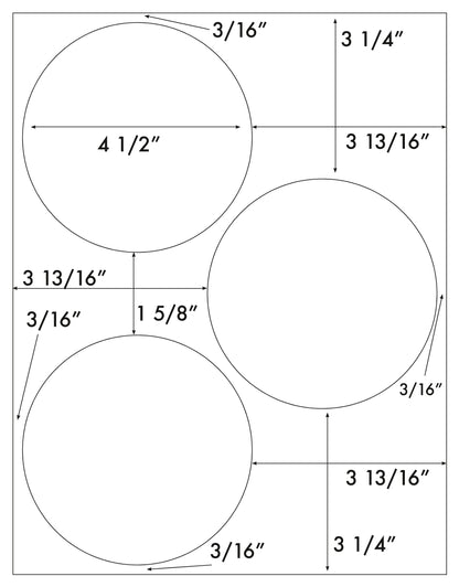 300 White Matte Printable 4.5" Round Labels by Label Outfitters® - 100 Sheets 3 Labels Per Sheet