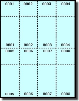 400 Numbered Laser and Inkjet Printable Raffle or Event Tickets with Numbered Stub 50 Sheets with 8 Tickets per Sheet)