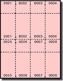 Eight Tickets & Stubs per 8-1/2" x 11" Sheet